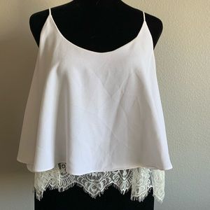 White laced crop top